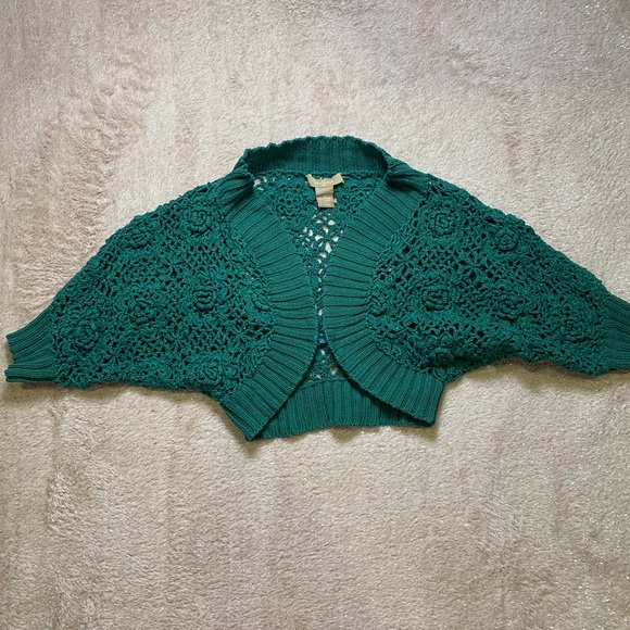 Forever 21 Green Crochet Women Sweater - Picture 3 of 4